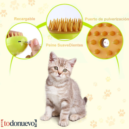 Cepillo de Vapor 3 en 1 Para Mascotas